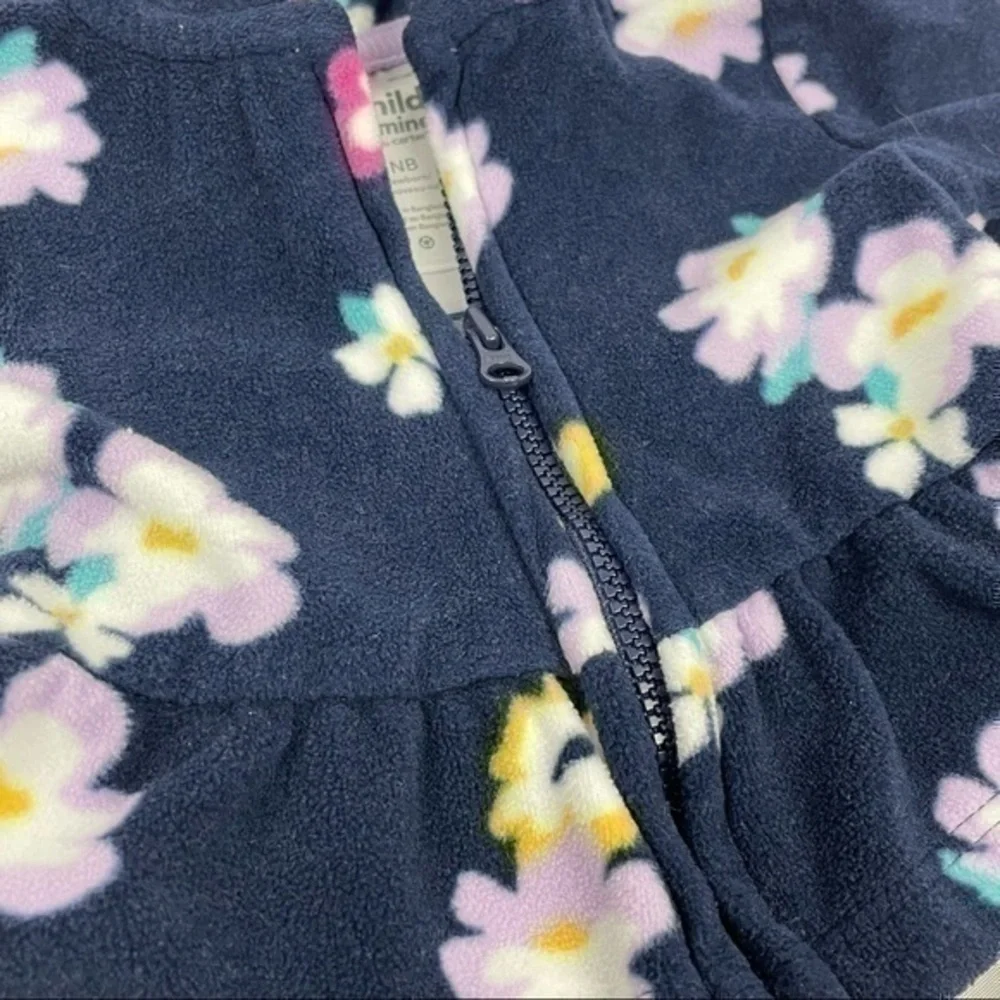 Carter’s Hoodie Jacket | Baby NB Newborn | Blue - Floral Print